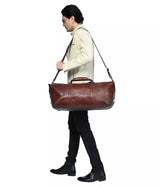 TRAVELING MAN LEATHER JACKET & WEEKENDER BAG