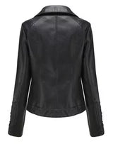 LADIES CROSS STITCH LEATHER JACKET