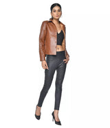 SHEEP LEATHER COGNAC SHIRT