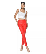 LADIES STRETCH LEATHER PANTS with Back Pockets
