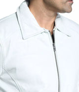 Classic White Leather Jacket for Men