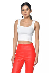 LADIES STRETCH LEATHER PANTS with Back Pockets