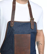 MEN'S DENIM LEATHER APRON
