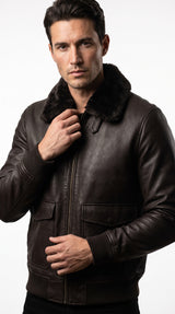 MEN’S FUR LEATHER JACKET