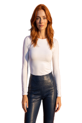 LADIES STRETCH LEATHER PANTS with Back Pockets