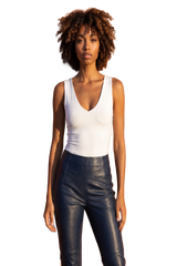LADIES STRETCH LEATHER PANTS with Back Pockets