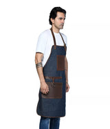 MEN'S DENIM LEATHER APRON