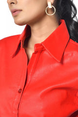 SHEEP LEATHER DRESS SHIRT