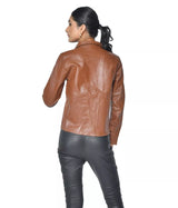 SHEEP LEATHER COGNAC SHIRT