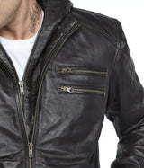 MEN’S LEATHER JACKET With HOOD