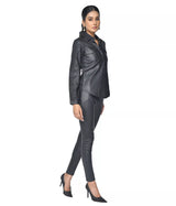 LADIES STRETCH LEATHER PANTS with Back Pockets