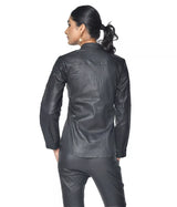 SHEEP LEATHER BLACK SHIRT