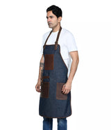 MEN'S DENIM LEATHER APRON