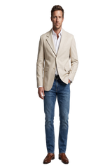 Men's Cream Luxe Leather Sports Coat