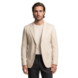 Men's Cream Luxe Leather Sports Coat
