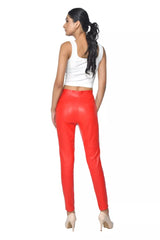 LADIES STRETCH LEATHER PANTS with Back Pockets